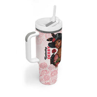 Kentucky Horse Racing Tumbler With Handle Black Derby Lady Pink Roses
