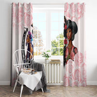 Kentucky Horse Racing Window Curtain Black Derby Lady Pink Roses