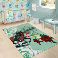 Kentucky Horse Racing Area Rug Churchill Downs Derby Mint Julep Cocktail