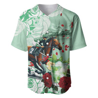 Kentucky Horse Racing Baseball Jersey Churchill Downs Derby Mint Julep Cocktail