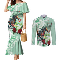 Kentucky Horse Racing Couples Matching Mermaid Dress and Long Sleeve Button Shirt Churchill Downs Derby Mint Julep Cocktail