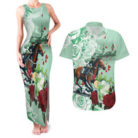 Kentucky Horse Racing Couples Matching Tank Maxi Dress and Hawaiian Shirt Churchill Downs Derby Mint Julep Cocktail