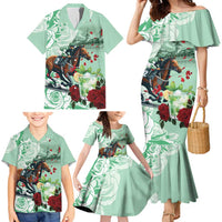 Kentucky Horse Racing Family Matching Mermaid Dress and Hawaiian Shirt Churchill Downs Derby Mint Julep Cocktail
