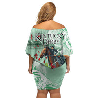Kentucky Horse Racing Family Matching Off Shoulder Short Dress and Hawaiian Shirt Churchill Downs Derby Mint Julep Cocktail