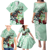 Kentucky Horse Racing Family Matching Puletasi and Hawaiian Shirt Churchill Downs Derby Mint Julep Cocktail