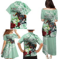 Kentucky Horse Racing Family Matching Puletasi and Hawaiian Shirt Churchill Downs Derby Mint Julep Cocktail
