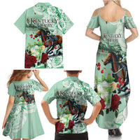 Kentucky Horse Racing Family Matching Summer Maxi Dress and Hawaiian Shirt Churchill Downs Derby Mint Julep Cocktail