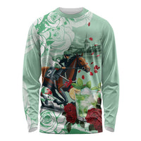 Kentucky Horse Racing Long Sleeve Shirt Churchill Downs Derby Mint Julep Cocktail