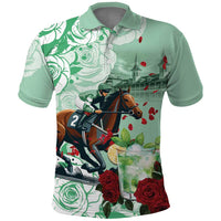 Kentucky Horse Racing Polo Shirt Churchill Downs Derby Mint Julep Cocktail