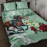Kentucky Horse Racing Quilt Bed Set Churchill Downs Derby Mint Julep Cocktail