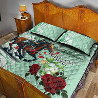 Kentucky Horse Racing Quilt Bed Set Churchill Downs Derby Mint Julep Cocktail