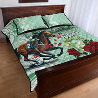 Kentucky Horse Racing Quilt Bed Set Churchill Downs Derby Mint Julep Cocktail