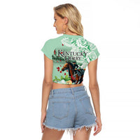 Kentucky Horse Racing Raglan Cropped T Shirt Churchill Downs Derby Mint Julep Cocktail