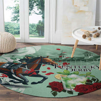 Kentucky Horse Racing Round Carpet Churchill Downs Derby Mint Julep Cocktail