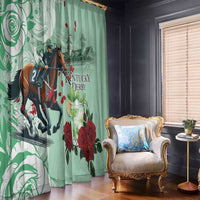 Kentucky Horse Racing Window Curtain Churchill Downs Derby Mint Julep Cocktail