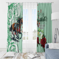 Kentucky Horse Racing Window Curtain Churchill Downs Derby Mint Julep Cocktail
