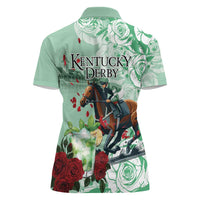 Kentucky Horse Racing Women Polo Shirt Churchill Downs Derby Mint Julep Cocktail