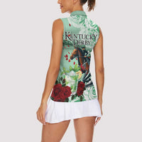 Kentucky Horse Racing Women Sleeveless Polo Shirt Churchill Downs Derby Mint Julep Cocktail