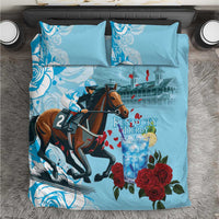 Kentucky Horse Racing Bedding Set Churchill Downs Derby Blueberry Mint Julep Cocktail