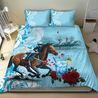 Kentucky Horse Racing Bedding Set Churchill Downs Derby Blueberry Mint Julep Cocktail