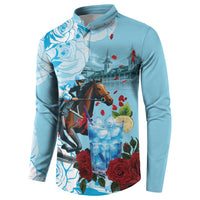 Kentucky Horse Racing Button Sweatshirt Churchill Downs Derby Blueberry Mint Julep Cocktail