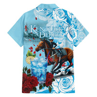 Kentucky Horse Racing Family Matching Off The Shoulder Long Sleeve Dress and Hawaiian Shirt Churchill Downs Derby Blueberry Mint Julep Cocktail