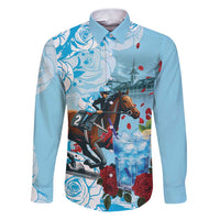 Kentucky Horse Racing Family Matching Puletasi and Hawaiian Shirt Churchill Downs Derby Blueberry Mint Julep Cocktail