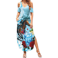 Kentucky Horse Racing Family Matching Summer Maxi Dress and Hawaiian Shirt Churchill Downs Derby Blueberry Mint Julep Cocktail