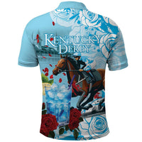Kentucky Horse Racing Polo Shirt Churchill Downs Derby Blueberry Mint Julep Cocktail