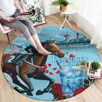 Kentucky Horse Racing Round Carpet Churchill Downs Derby Blueberry Mint Julep Cocktail
