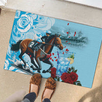 Kentucky Horse Racing Rubber Doormat Churchill Downs Derby Blueberry Mint Julep Cocktail