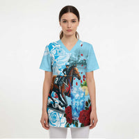Kentucky Horse Racing Scrub Top Churchill Downs Derby Blueberry Mint Julep Cocktail - Wonder Print Shop
