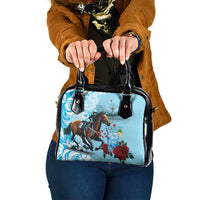 Kentucky Horse Racing Shoulder Handbag Churchill Downs Derby Blueberry Mint Julep Cocktail