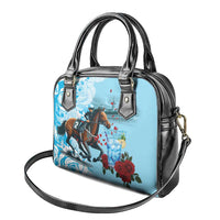 Kentucky Horse Racing Shoulder Handbag Churchill Downs Derby Blueberry Mint Julep Cocktail