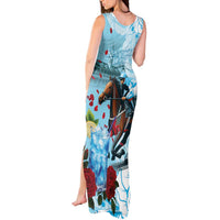 Kentucky Horse Racing Tank Maxi Dress Churchill Downs Derby Blueberry Mint Julep Cocktail