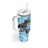 Kentucky Horse Racing Tumbler With Handle Churchill Downs Derby Blueberry Mint Julep Cocktail