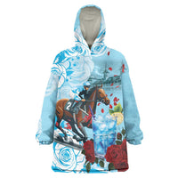 Kentucky Horse Racing Wearable Blanket Hoodie Churchill Downs Derby Blueberry Mint Julep Cocktail