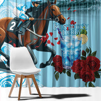 Kentucky Horse Racing Window Curtain Churchill Downs Derby Blueberry Mint Julep Cocktail