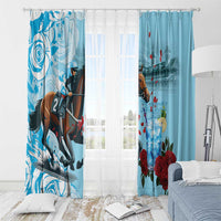 Kentucky Horse Racing Window Curtain Churchill Downs Derby Blueberry Mint Julep Cocktail