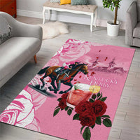 Kentucky Horse Racing Area Rug Churchill Downs Derby Strawberry Mint Julep Cocktail