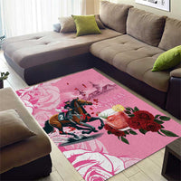 Kentucky Horse Racing Area Rug Churchill Downs Derby Strawberry Mint Julep Cocktail