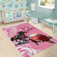 Kentucky Horse Racing Area Rug Churchill Downs Derby Strawberry Mint Julep Cocktail