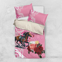 Kentucky Horse Racing Bedding Set Churchill Downs Derby Strawberry Mint Julep Cocktail