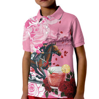 Kentucky Horse Racing Kid Polo Shirt Churchill Downs Derby Strawberry Mint Julep Cocktail