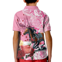 Kentucky Horse Racing Kid Polo Shirt Churchill Downs Derby Strawberry Mint Julep Cocktail