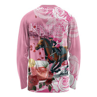 Kentucky Horse Racing Long Sleeve Shirt Churchill Downs Derby Strawberry Mint Julep Cocktail