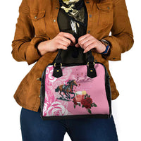 Kentucky Horse Racing Shoulder Handbag Churchill Downs Derby Strawberry Mint Julep Cocktail