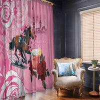Kentucky Horse Racing Window Curtain Churchill Downs Derby Strawberry Mint Julep Cocktail