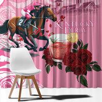 Kentucky Horse Racing Window Curtain Churchill Downs Derby Strawberry Mint Julep Cocktail
