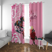 Kentucky Horse Racing Window Curtain Churchill Downs Derby Strawberry Mint Julep Cocktail